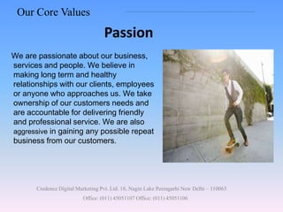 Credence Digital Marketing- Core Values | PPTX