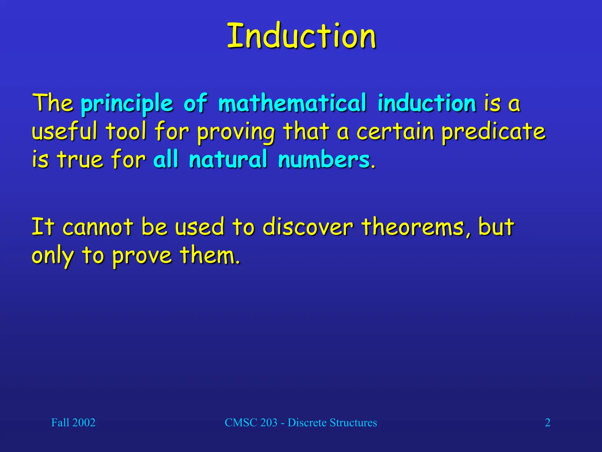 Introduction to mathematical induction ppt