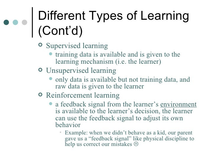 types of learning in artificial intelligence