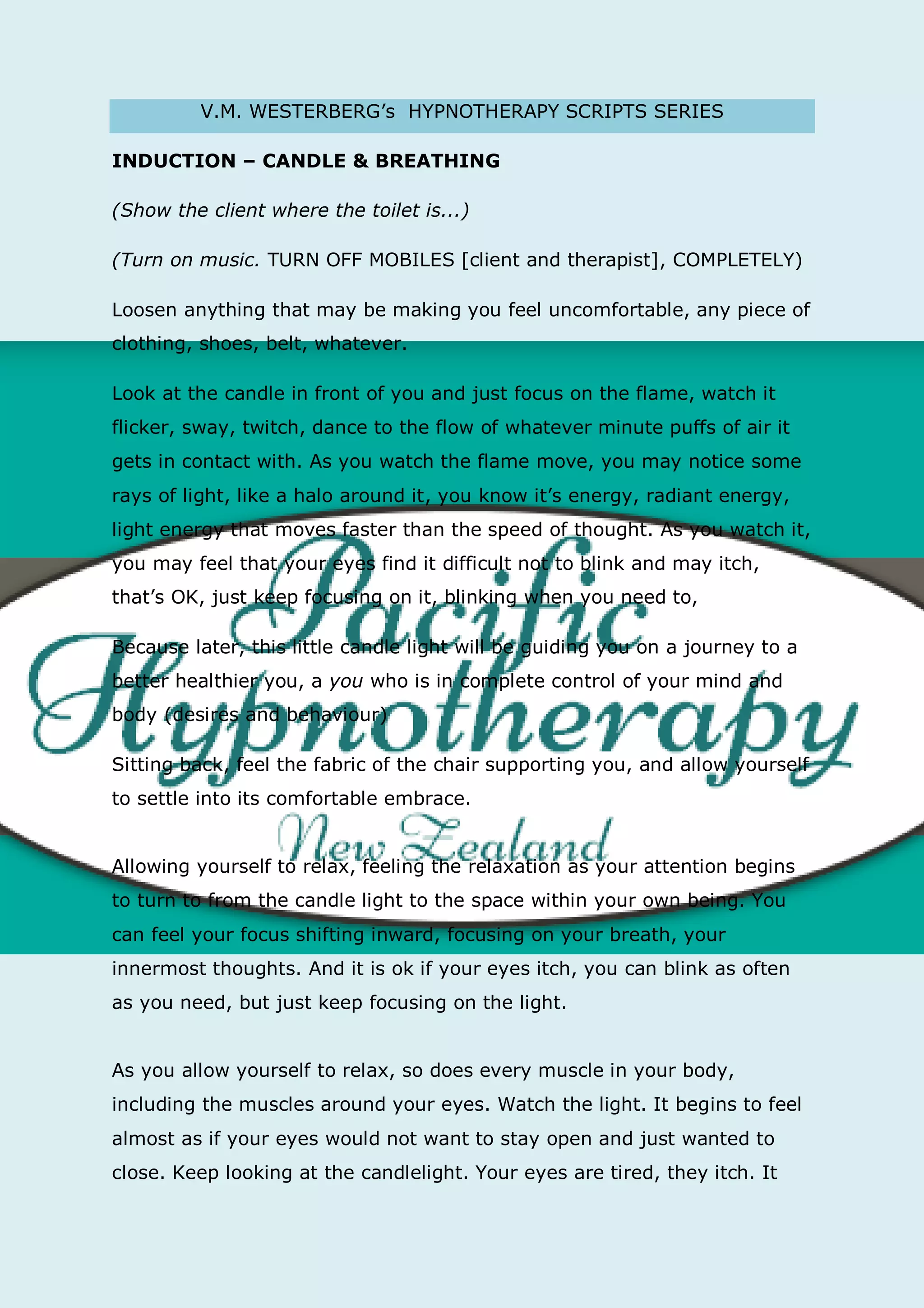 Hypnotherapy Induction Candle Breathing PDF