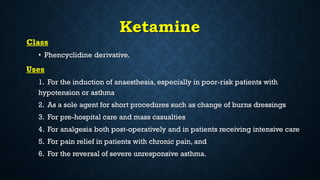 Induction Agents - Propofol, Sodium Thiopental, Ketamine, | PPT