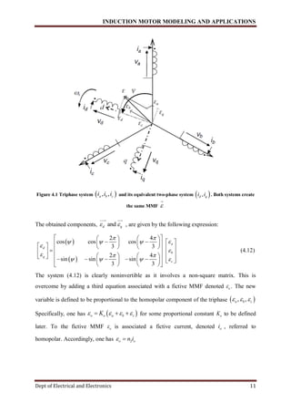 Induction motor modelling and applications report | PDF