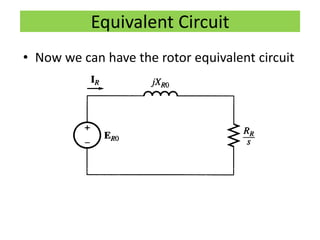 Equivalent Circuit
• Now we can have the rotor equivalent circuit
 