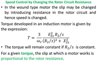 STARTING AND SPEED CONTROL OF THREE PHASE INDUCTION MOTOR | PPTX