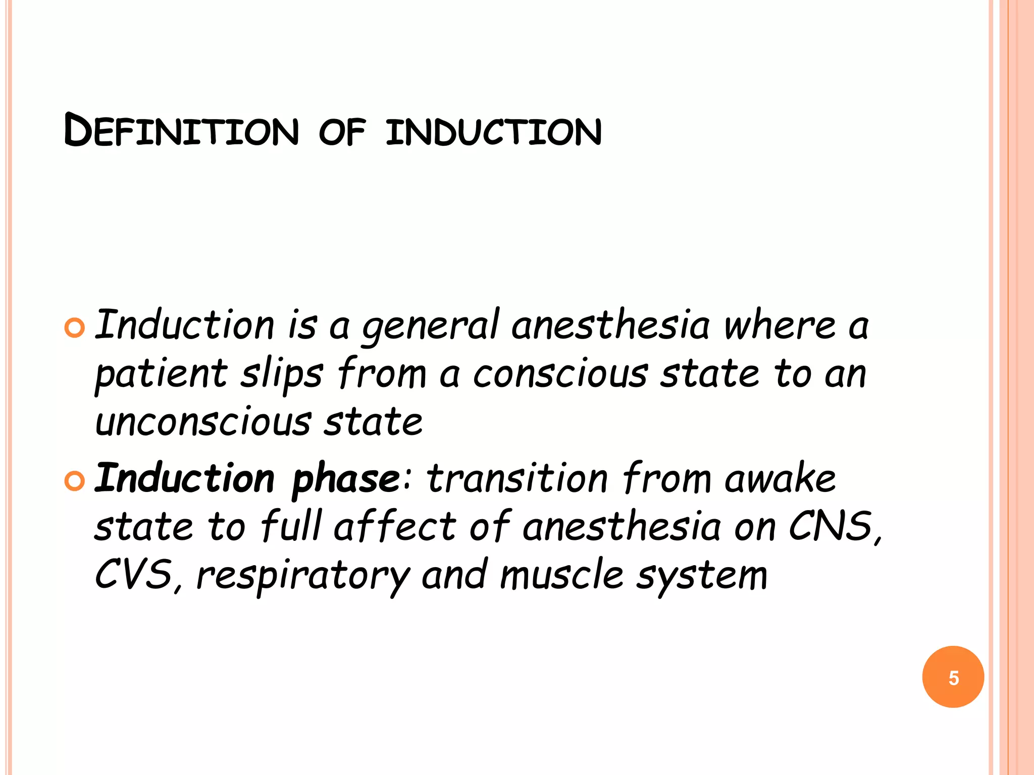 Induction of anesthesia | PPT