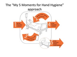 The “My 5 Moments for Hand Hygiene”
approach
 
