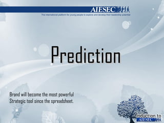 Prediction Brand will become the most powerful Strategic tool since the spreadsheet. 