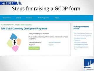 Steps for raising a GCDP form
 