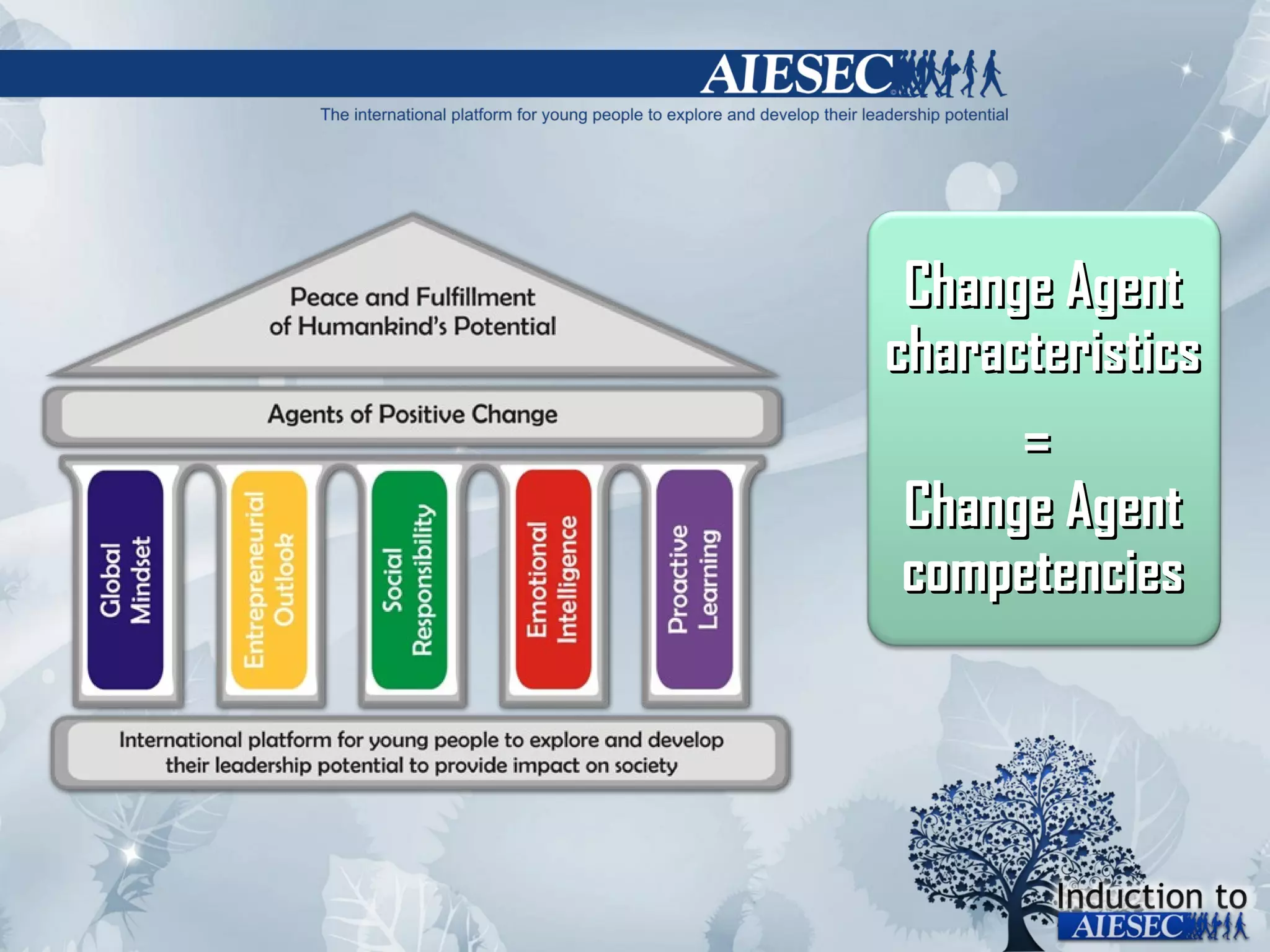 Change Agent characteristics =  Change Agent competencies 