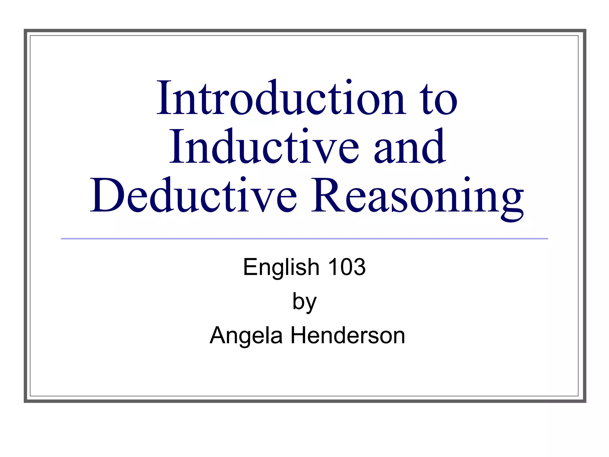 Inductive deductive revised | PPT | Chemistry | Science