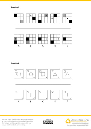 Inductive Reasoning Test 1 | PDF