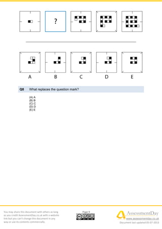 Inductive Reasoning Test 2 | PDF