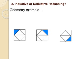 2. Inductive or Deductive Reasoning? 
Geometry example… 
 