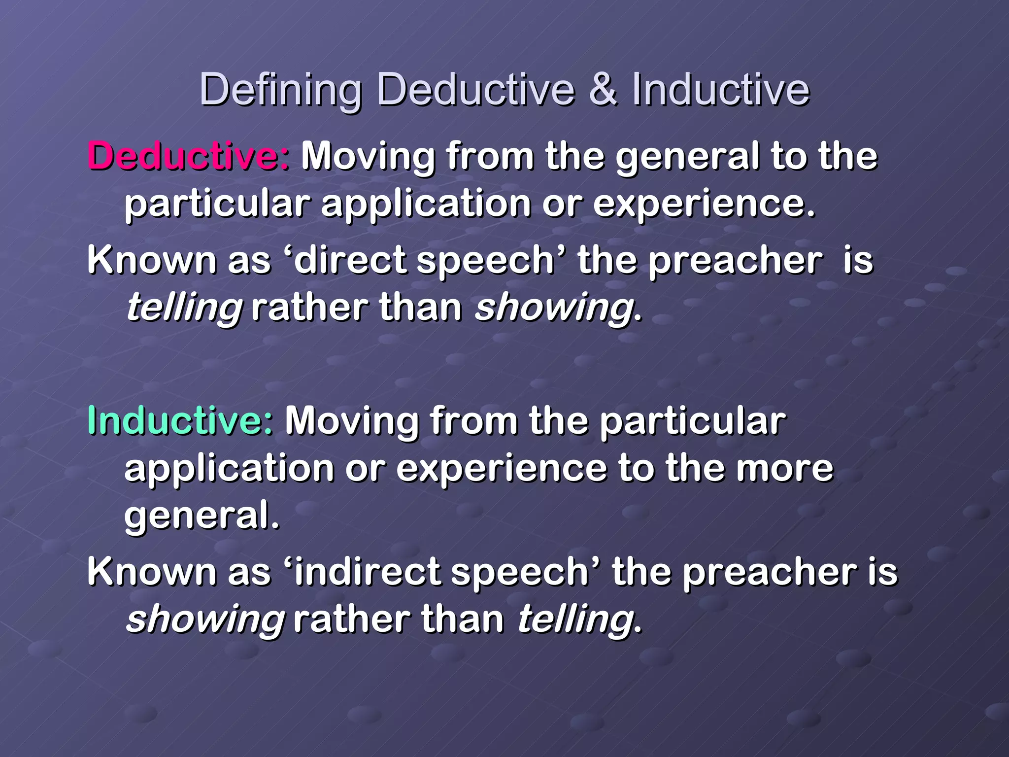 The Preacher's Forum: Exploring Inductive and Deductive Preaching | PPT