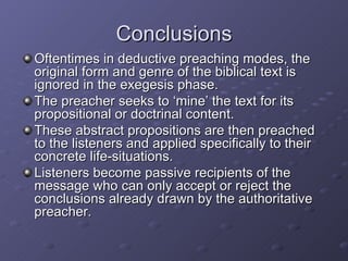 The Preacher's Forum: Exploring Inductive and Deductive Preaching | PPT