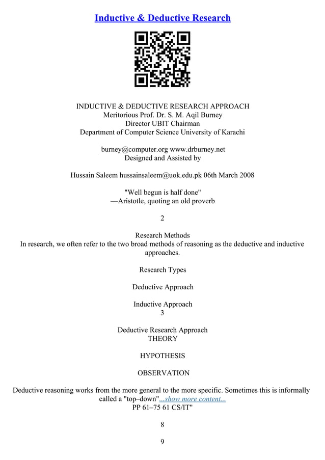 Inductive Essay | PDF