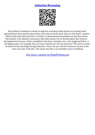 Inductive Reasoning Essay | PDF