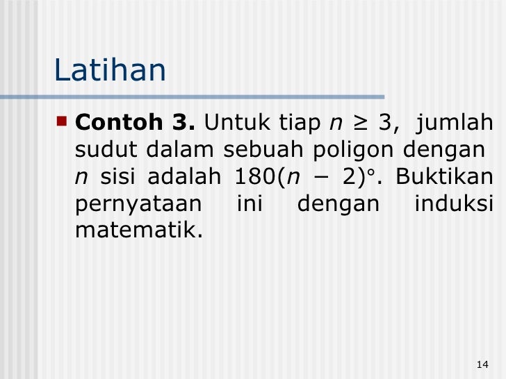 Induksi matematik Induksi matematik