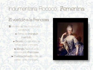 Indumentaria del siglo XVIII Rococó