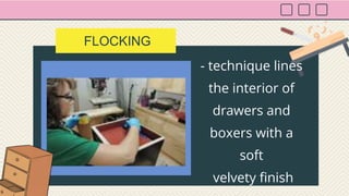 FLOCKING
- technique lines
the interior of
drawers and
boxers with a
soft
velvety finish
 