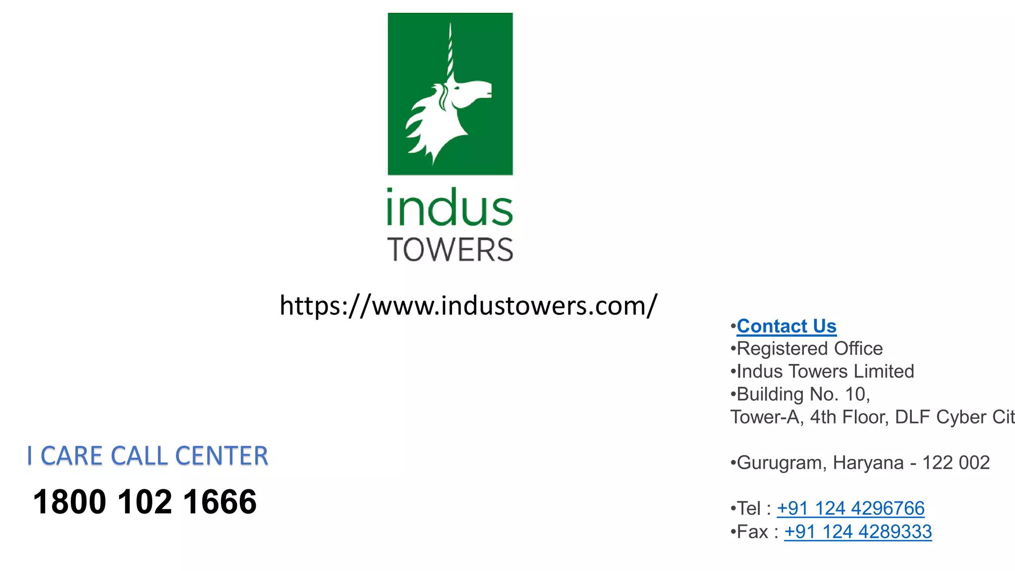 Indus towers mobile installation company PPT