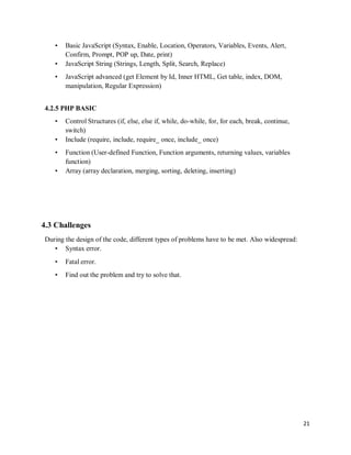 Industrail training report on website design and development | PDF