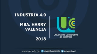 INDUSTRIA 4.0
MBA. HARRY
VALENCIA
2018
 
