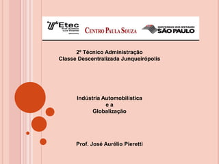 2º Técnico Administração
Classe Descentralizada Junqueirópolis
Indústria Automobilística
e a
Globalização
Prof. José Aurélio Pieretti
 