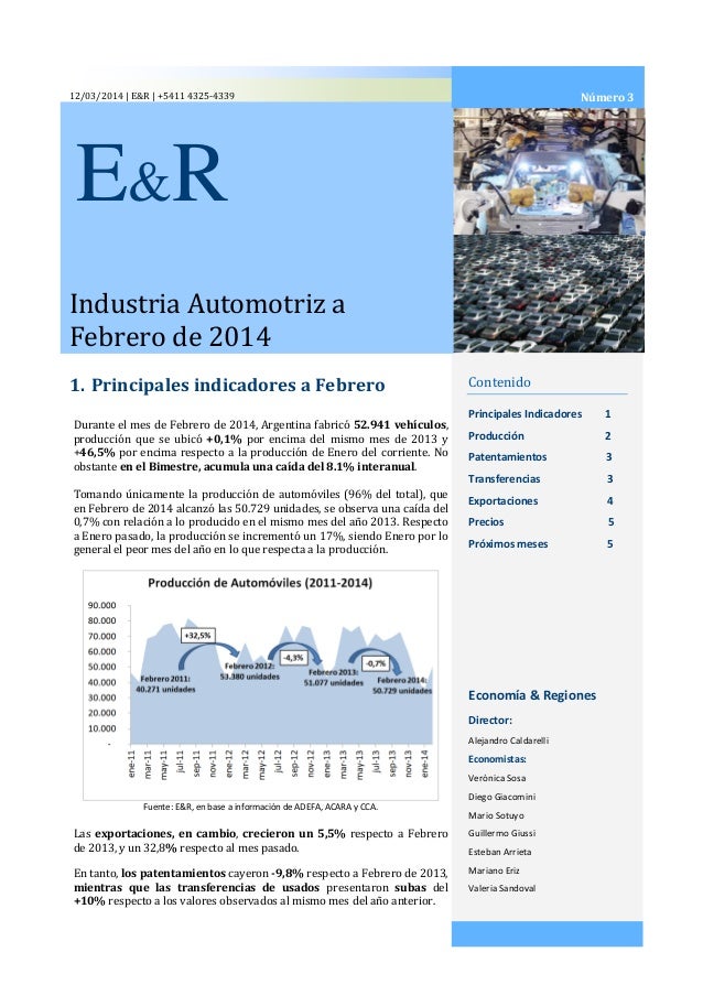 Informe Sobre La Industria Automotriz Nº 3 Con Datos De Febrero De 2