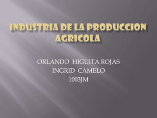 ORLANDO HIGUITA ROJAS
   INGRID CAMELO
       1003JM
 