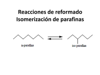 Reacciones de reformado
Isomerización de parafinas
 