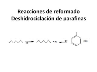 Reacciones de reformado
Deshidrociclación de parafinas
 