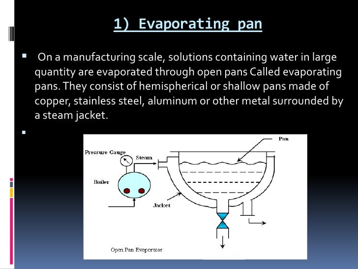 Evaporators and evaporation under reduce pressure.