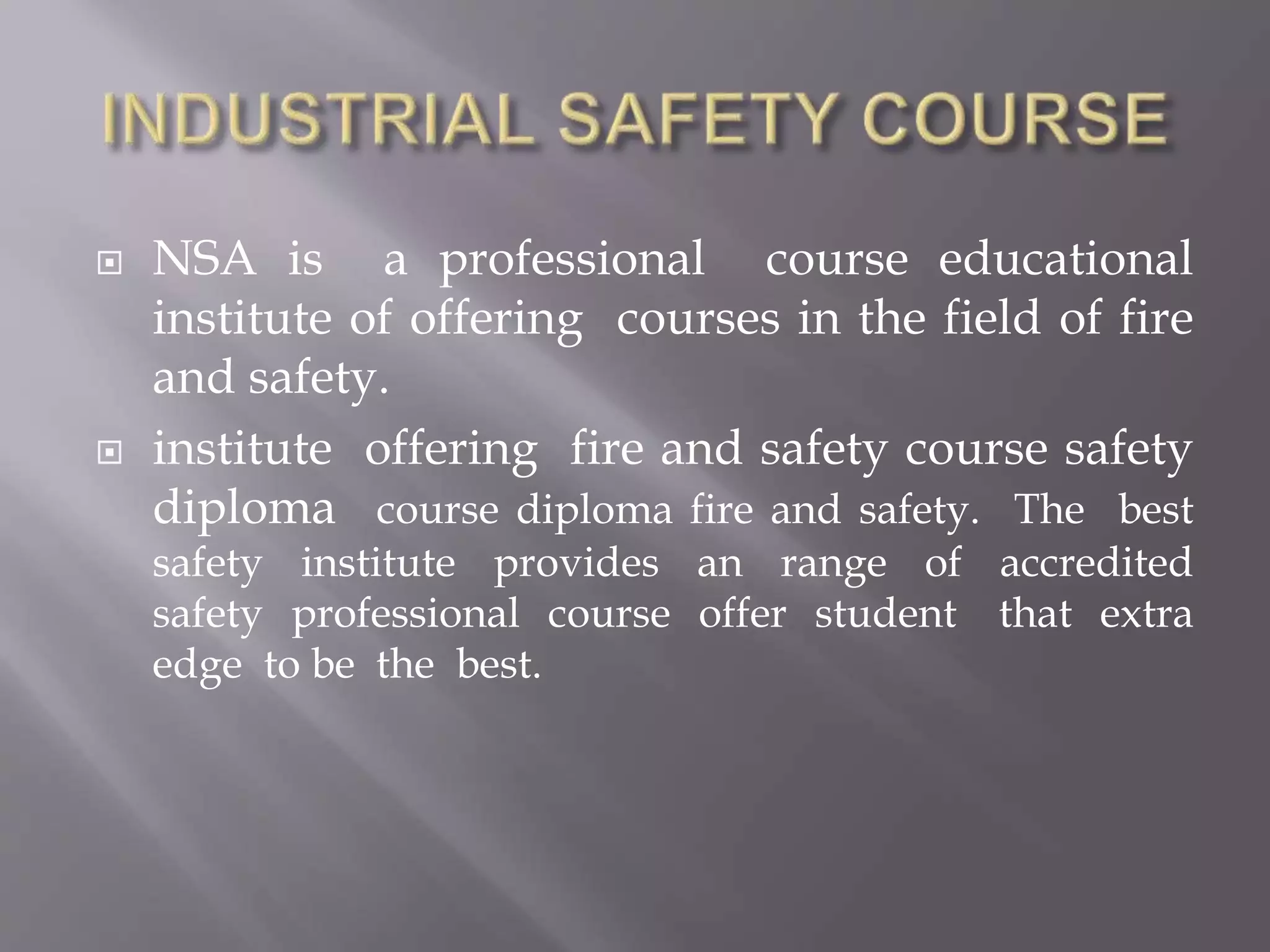 Industrial Safety Engineering Pptx Education