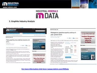 For more information click here>>www.indmin.com/IMData
2. Graphite Industry Analysis
 