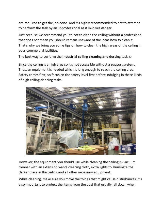Industrial Ceiling Cleaning And Dusting