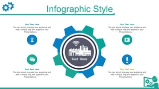 Infographic Style
Text Here
You can simply impress your audience and
add a unique zing and appeal to your
Presentations.
Your Text Here
You can simply impress your audience and
add a unique zing and appeal to your
Presentations.
Your Text Here
You can simply impress your audience and
add a unique zing and appeal to your
Presentations.
Your Text Here
You can simply impress your audience and
add a unique zing and appeal to your
Presentations.
Your Text Here
 