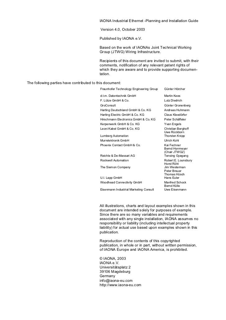 Industrial Ethernet Planning And Installation Guide