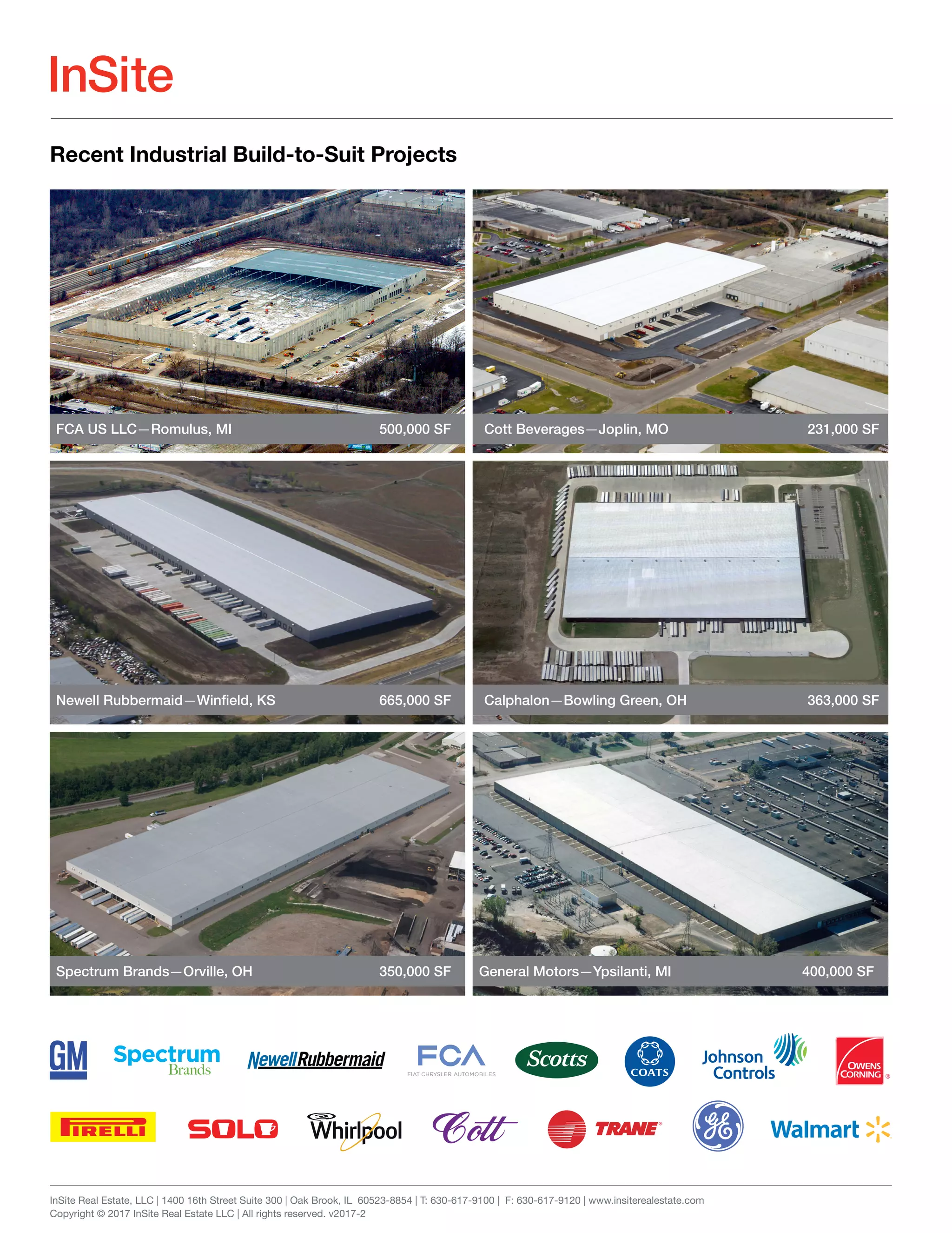 InSite Real Estate Recent Industrial BuildtoSuit Projects PDF