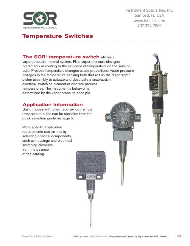 Industrial Temperature Switches for Process Control