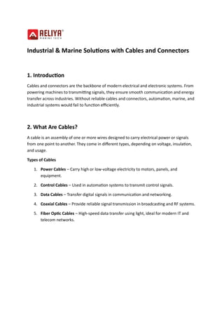Power And Interface Connectors Notes.pdf The Backbone of Power & Connectivity – Cables and Connectors | PDF