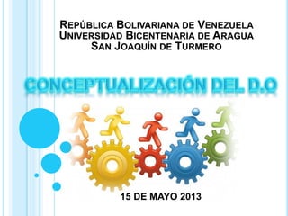 REPÚBLICA BOLIVARIANA DE VENEZUELA
UNIVERSIDAD BICENTENARIA DE ARAGUA
SAN JOAQUÍN DE TURMERO
15 DE MAYO 2013
 
