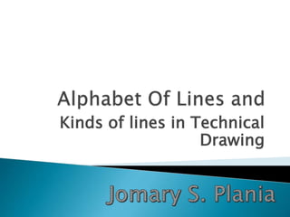 Kinds of lines in Technical
Drawing
 
