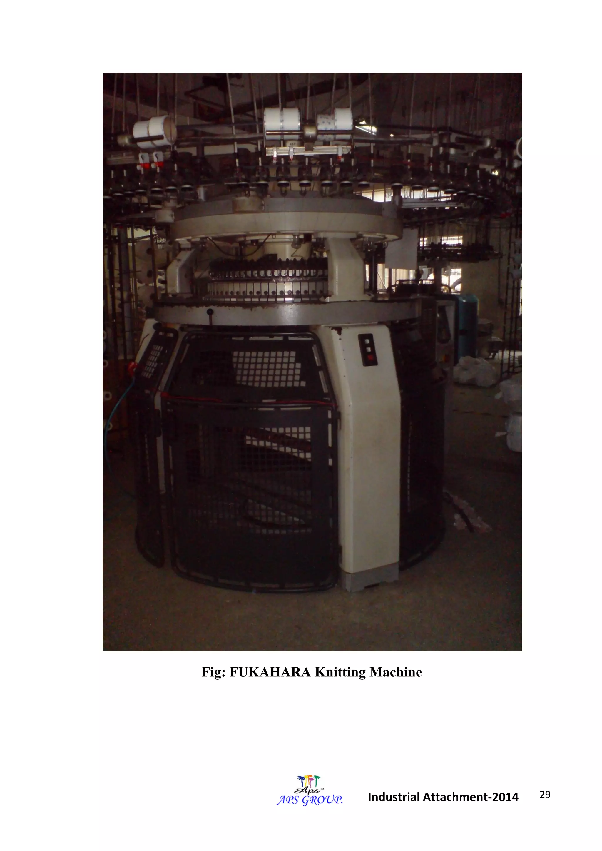 29 
Industrial Attachment-2014 
Fig: FUKAHARA Knitting Machine 
 