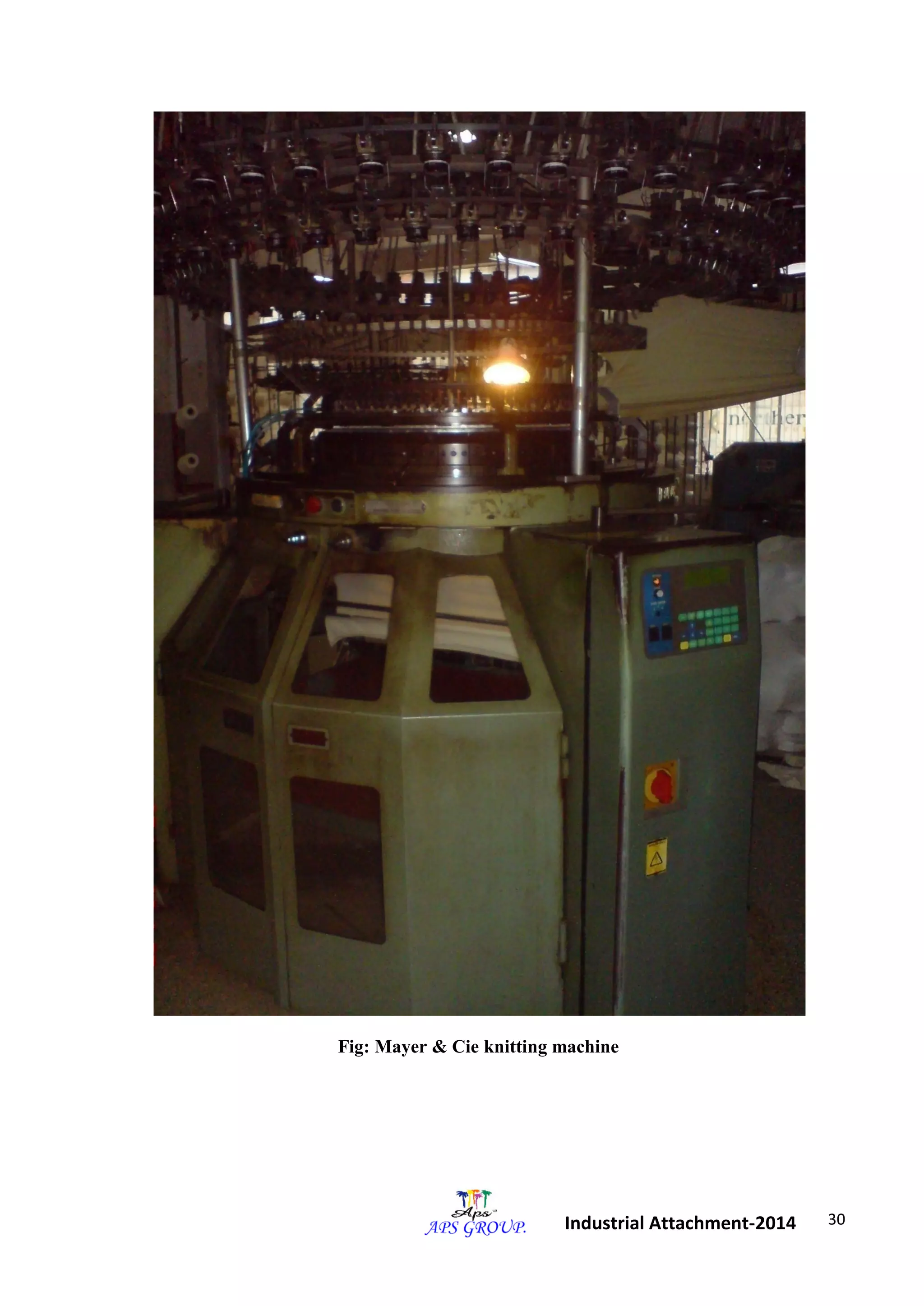 30 
Industrial Attachment-2014 
Fig: Mayer & Cie knitting machine 
 