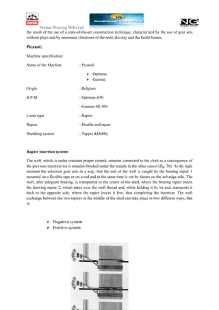 Picanol Profile Reed Industrial attachment of noman weaving mills limited | PDF
