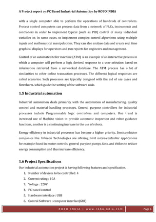 Project Sample For Automation Report.pdf PC Based Industrial Automation With AVR Atmega 16 - Project Report | PDF