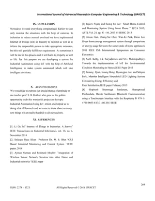 Industrial automation using internet of things | PDF