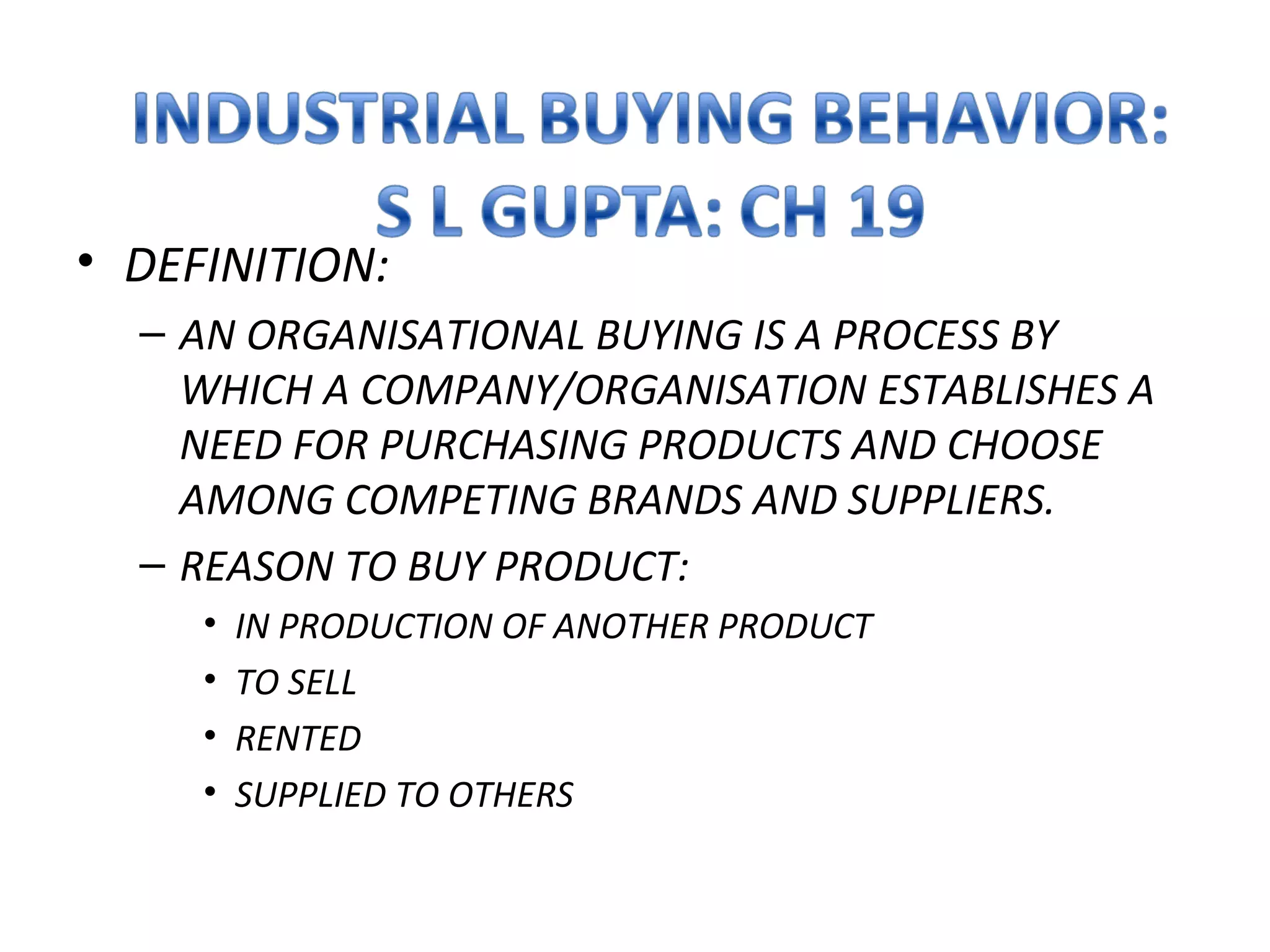 cb Industrial buying behavior | PPT