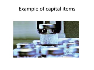 Example of capital items
 